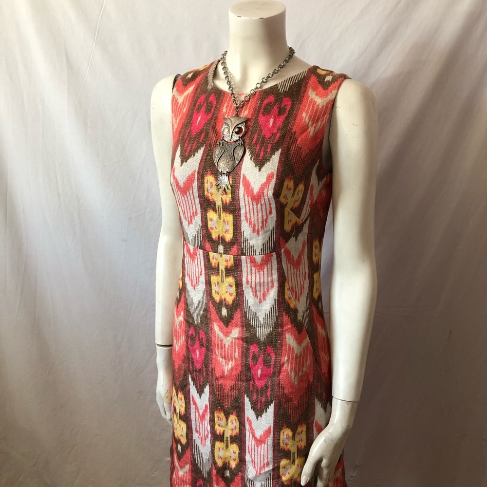 BOHO Tory Burch metallic linen southwestern dress